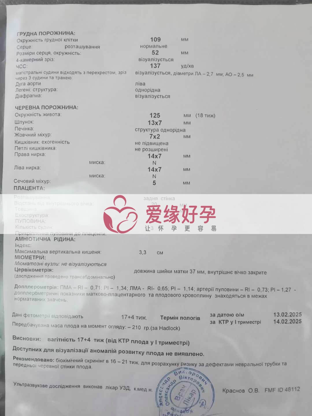 乌克兰爱心使者孕17周产检顺利通过