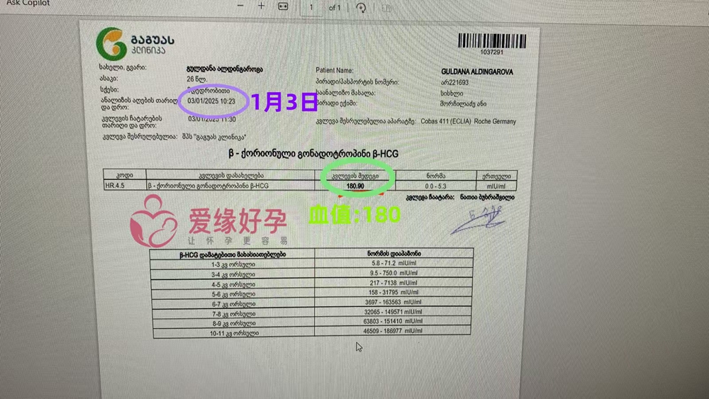 格鲁吉亚爱心使者验孕成功