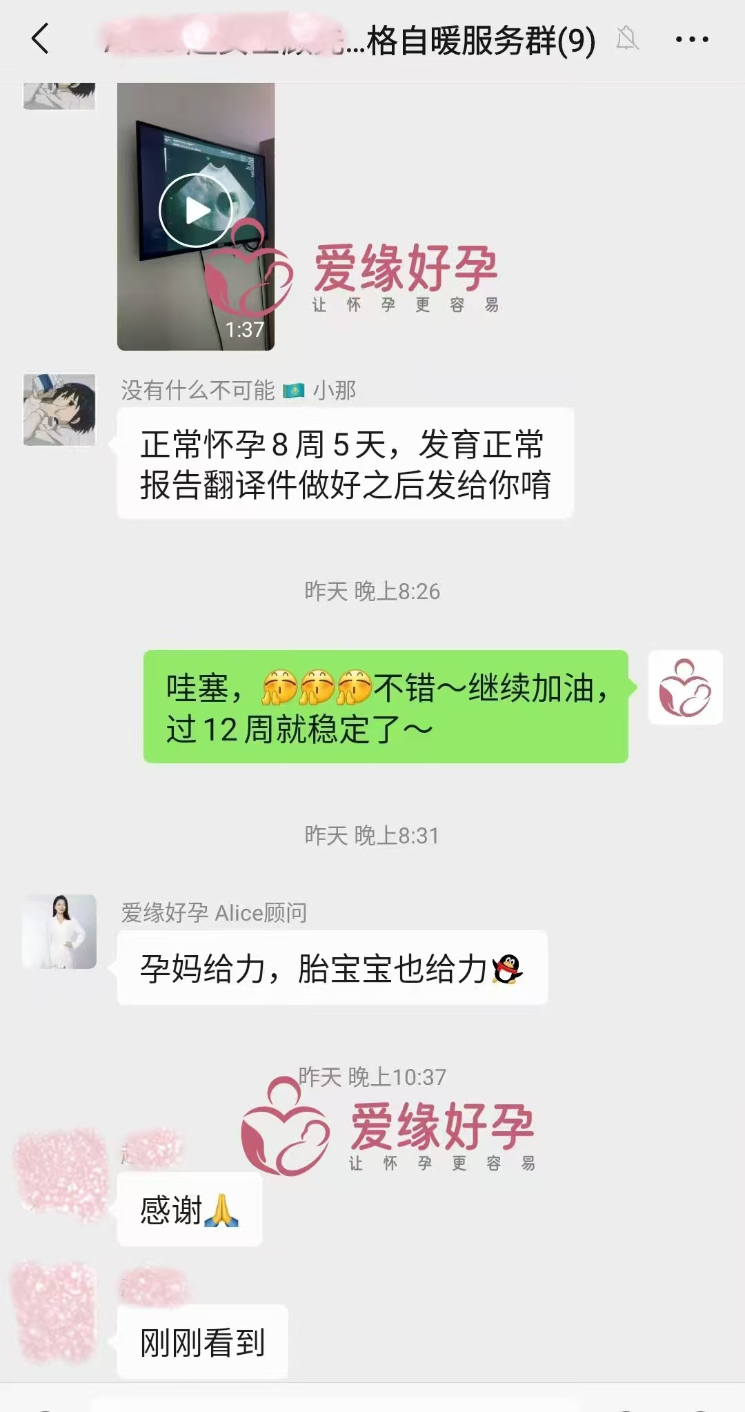 格鲁吉亚试管婴儿助孕爱心使者8周产检顺利通过