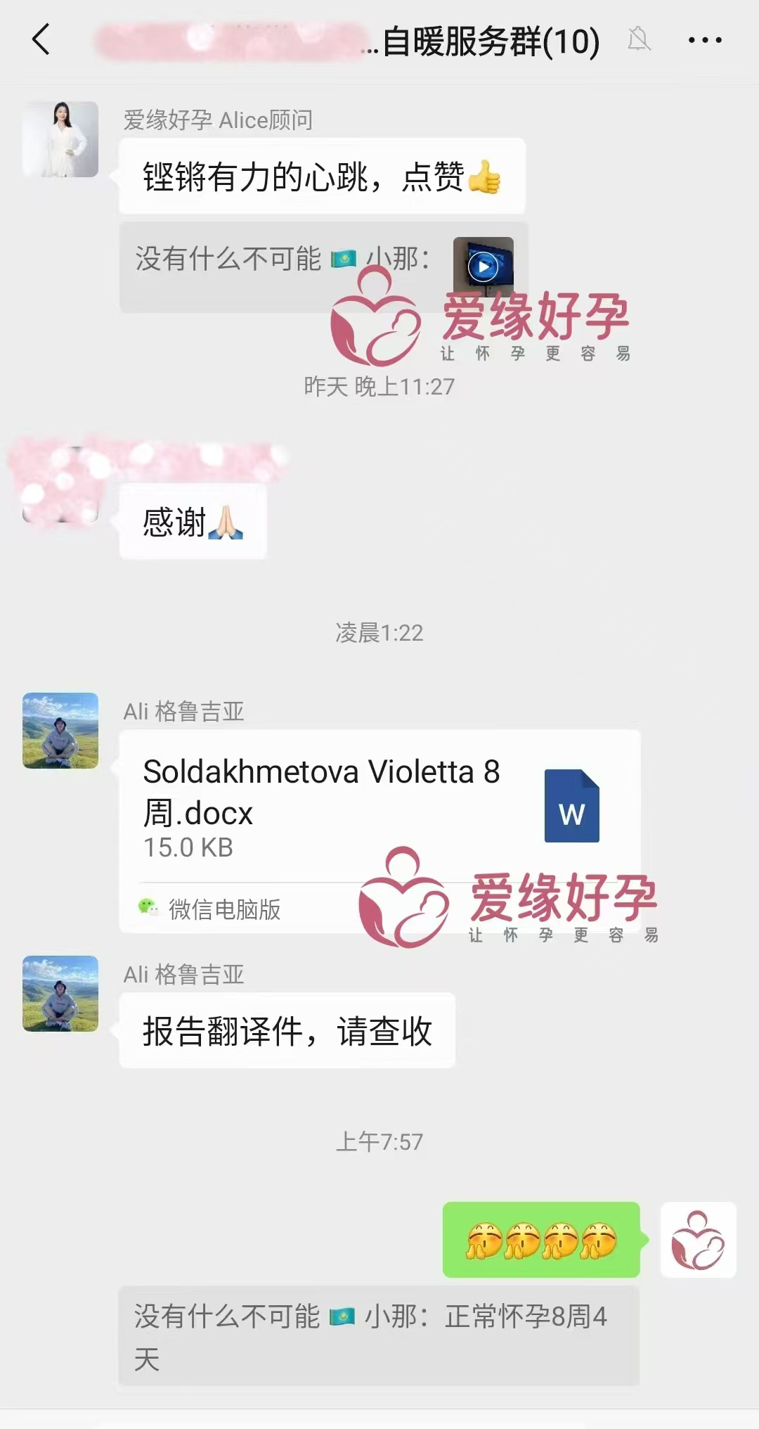 格鲁吉亚试管婴儿助孕爱心使者8周孕检顺利通过